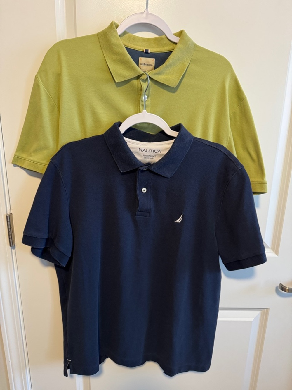 Nautica Navy and G.H Bass Green Polo shirts. Two for one price. Large.